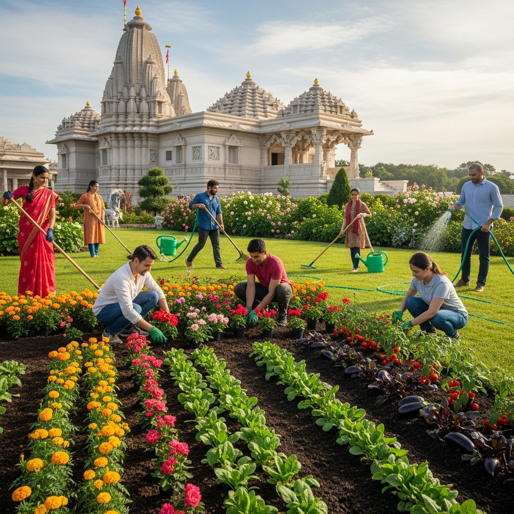 Garden volunteer work