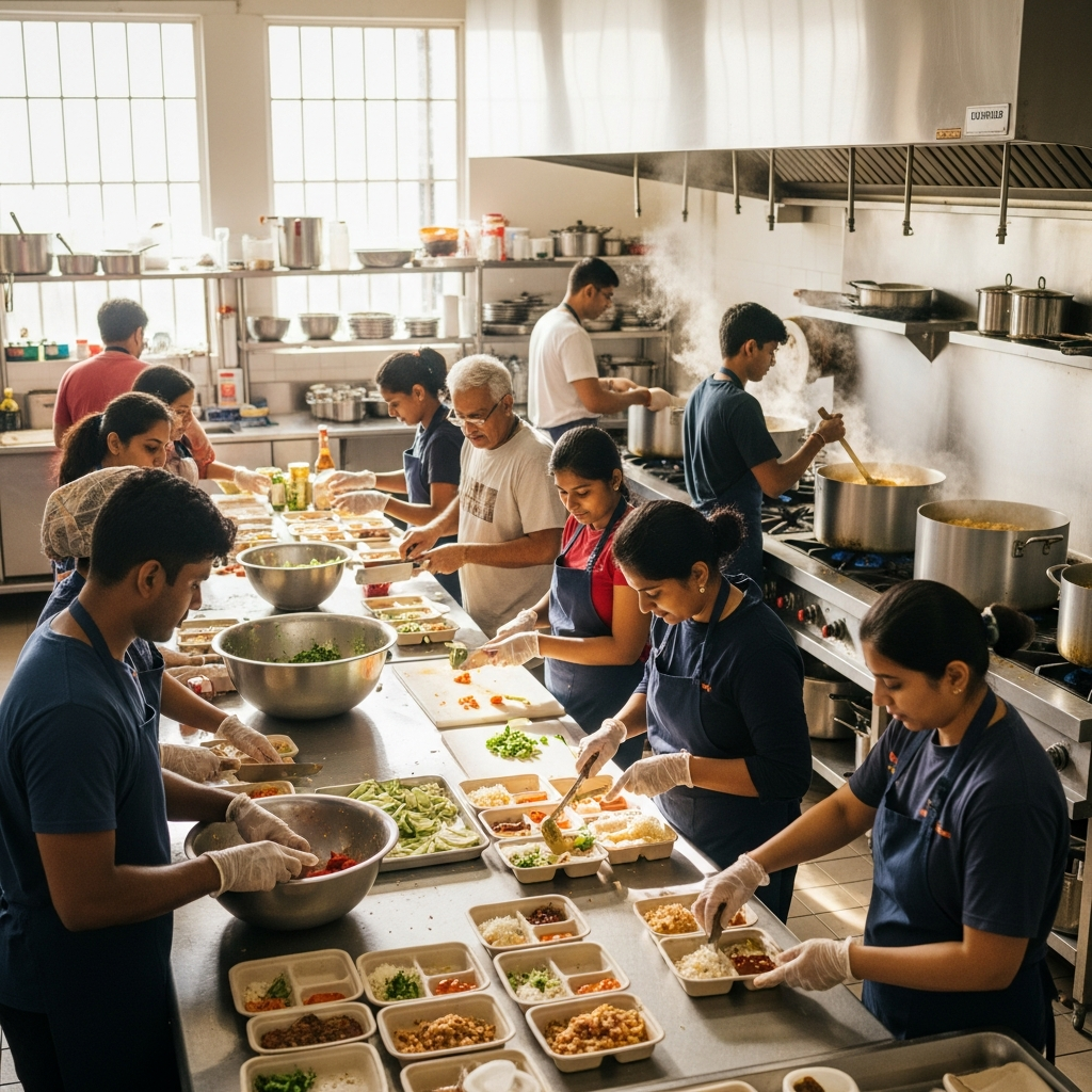 Kitchen volunteer work